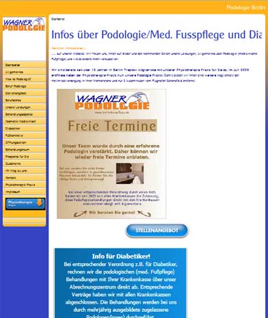 Webseite Podologie-Praxis Anja Wagner